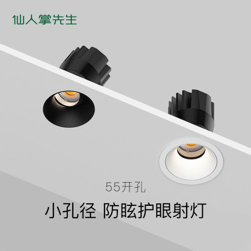 仙人掌先生55mm开孔led射灯防眩