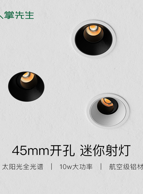 仙人掌先生45mm开孔10W迷你led筒灯卧室客厅简约家用嵌入式小射灯