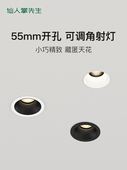仙人掌先生防眩小孔径55mm开孔10W无主灯led卧室客厅嵌入式 小射灯