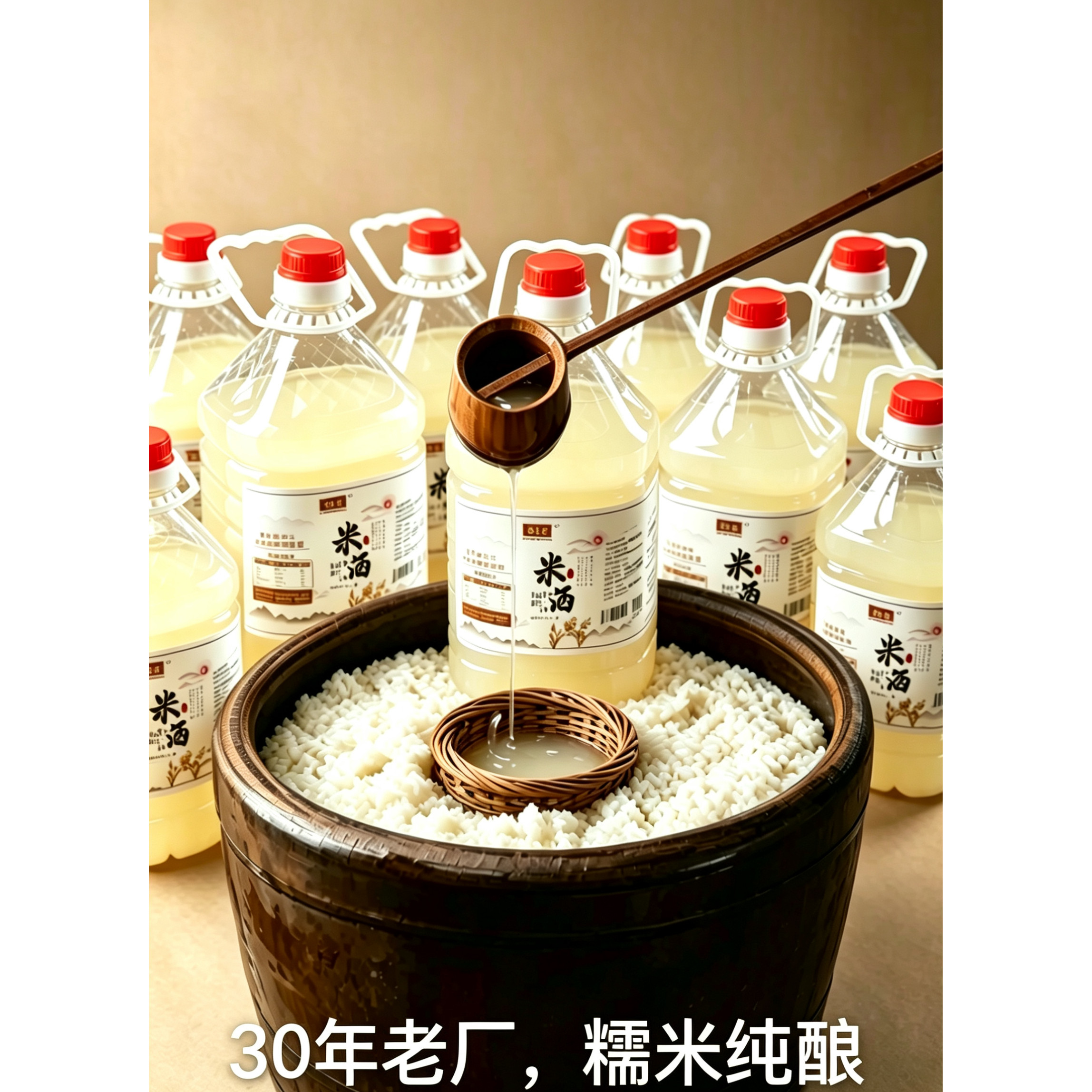 挑挑糯米酒醪糟汁甜酒料酒餐饮酒馆酒吧月子酒商用家用低度