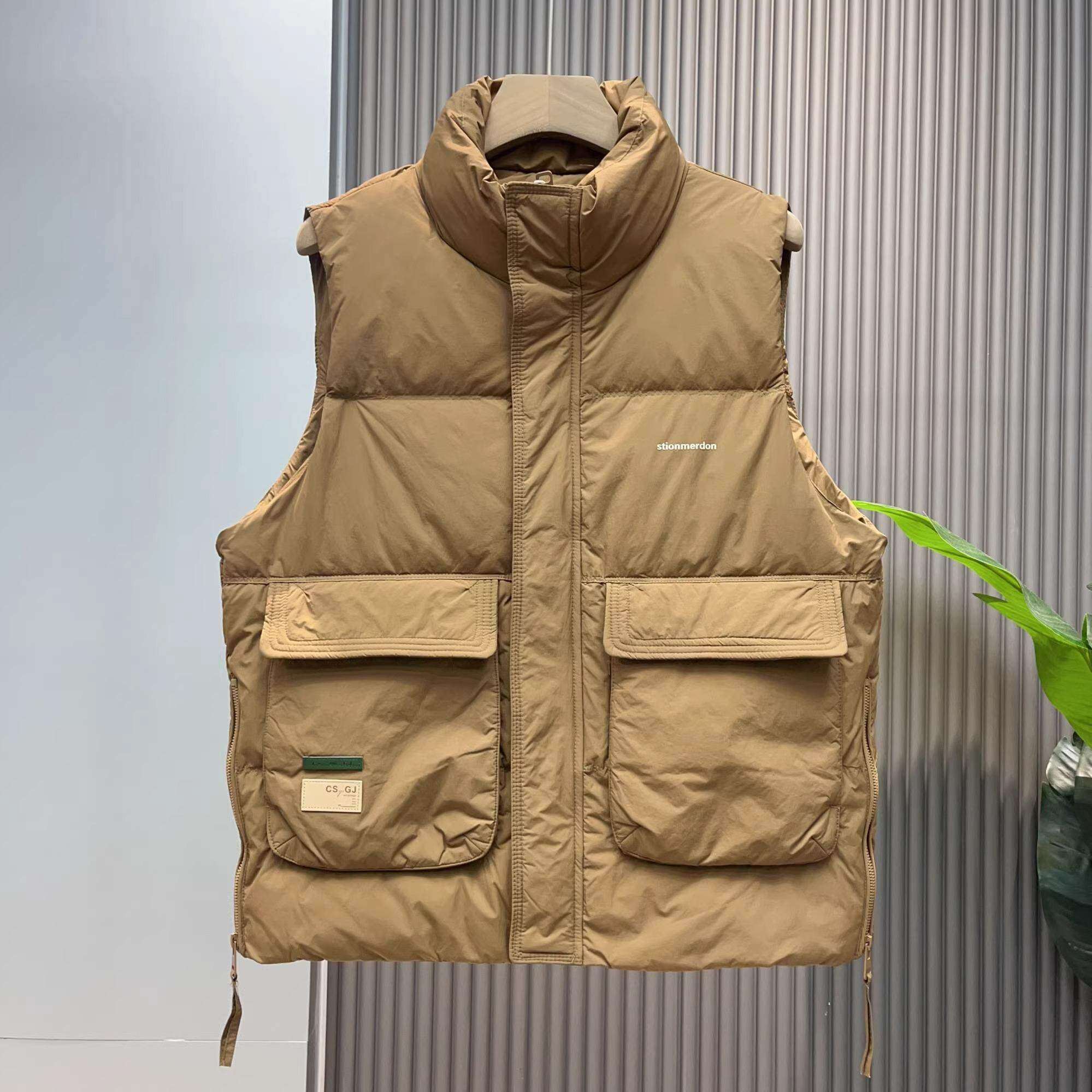 凯乐石薄荷秋冬季男士立领羽绒马甲时尚简约百搭保暖背心白鸭绒无