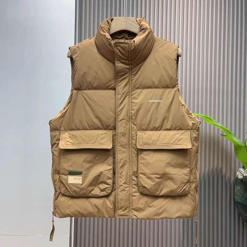 凯乐石薄荷秋冬季男士立领羽绒马甲时尚简约百搭保暖背心白鸭绒无