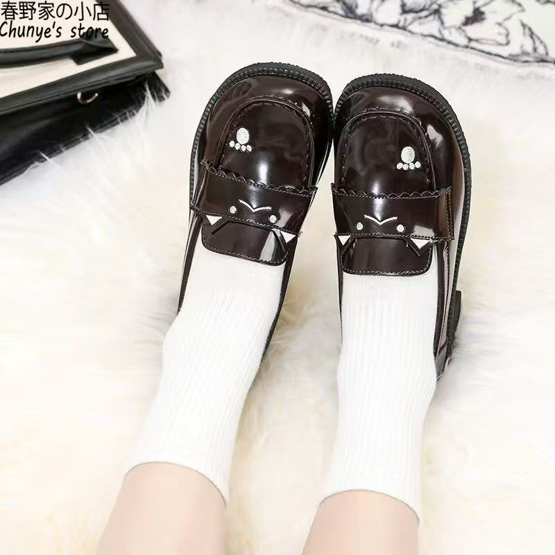 原创可爱lolita鞋圆头学院春野家