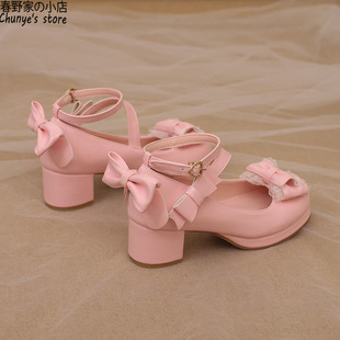 原创正品可爱巨好看白色洛丽塔高跟鞋粗跟原创正版小皮鞋学生JK鞋