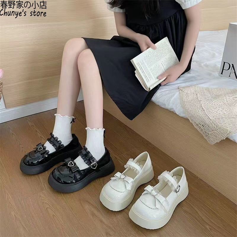 日系甜美原创厚底小皮鞋春野家