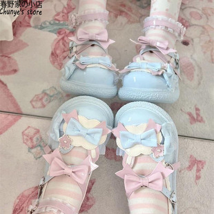 甜美lo洛丽塔日系小皮鞋少女Lolita软妹JK蝴蝶结可爱圆头单鞋女鞋