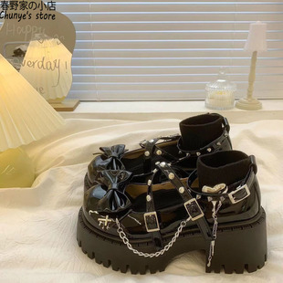 甜酷辣妹lolita日系单鞋女2025年新款朋克暗黑风亚文化厚底小皮鞋