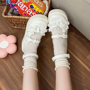 原创Lolita鞋子女2025新款蝴蝶结lo鞋正版jk单鞋厚底玛丽珍小皮鞋