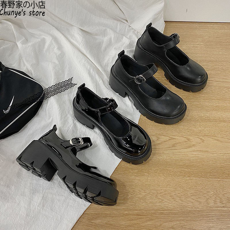日系百搭女厚底JK制服鞋春野家