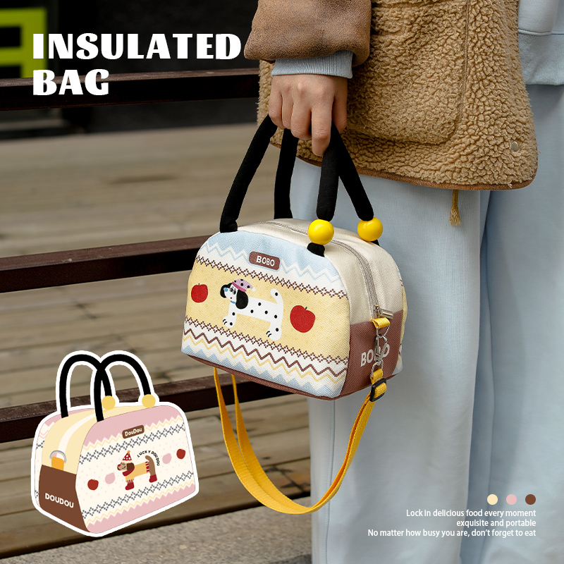 可斜挎手提外出保温铝箔便当包