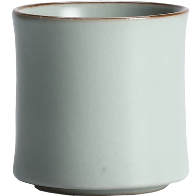 汝瓷竹节杯开片可养茶杯