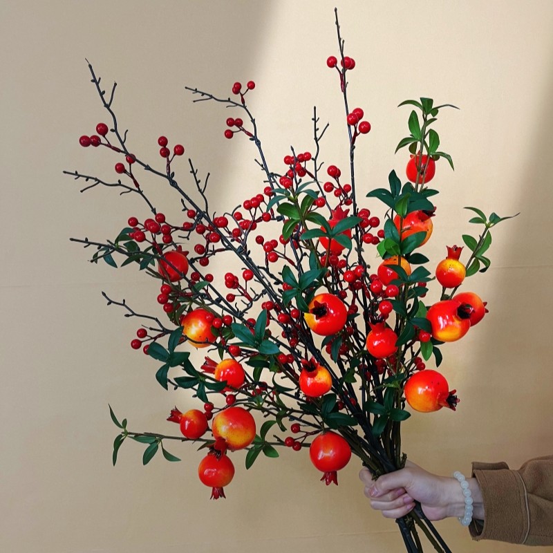 冬青红果发财果仿真花假花摆设柿子石榴果干花花束客厅装饰花摆件,鲜花速递/花卉仿真/绿植园艺,仿真花,淘宝优惠券,粉丝福利购,淘宝优惠卷