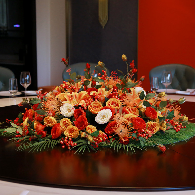 仿真花酒店餐桌花大圆桌摆花包厢圆形转盘中心餐桌上假花高档摆设,鲜花速递/花卉仿真/绿植园艺,仿真花,淘宝优惠券,粉丝福利购,淘宝优惠卷