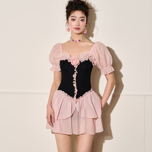 保守遮肚显瘦聚拢度假泳装 爆款 2025年新款 微风假日连体泳衣女款