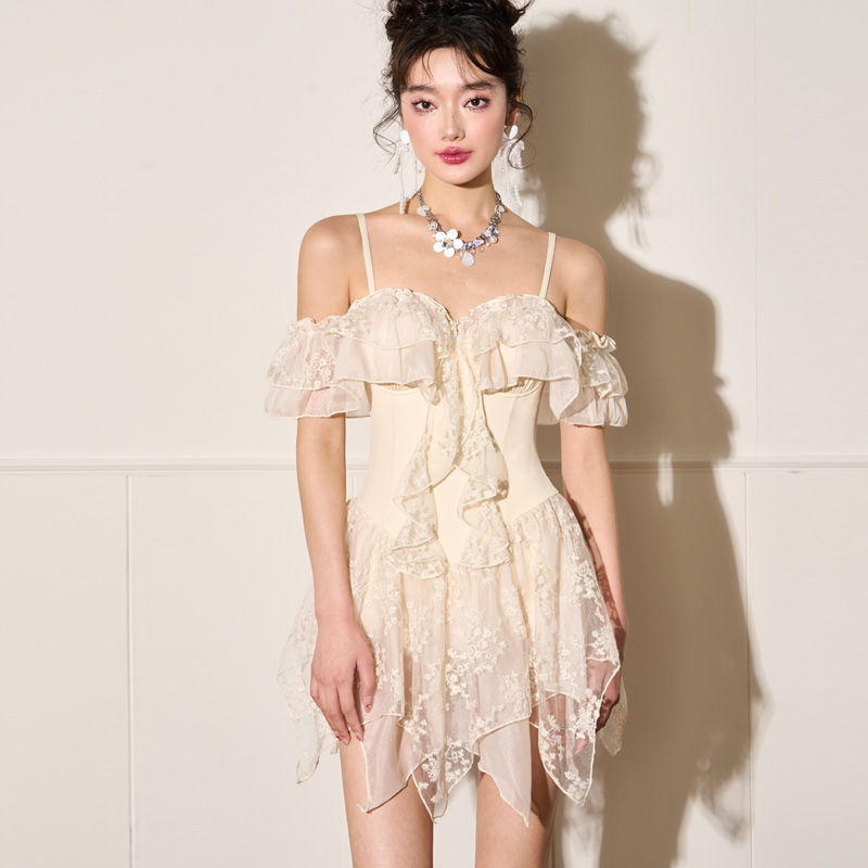 微风假日连体裙式泳衣女