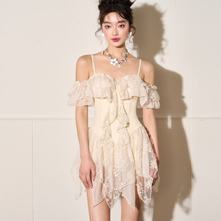 钢托聚拢显瘦高级感度假纯欲泳装 微风假日连体裙式 泳衣女2025新款