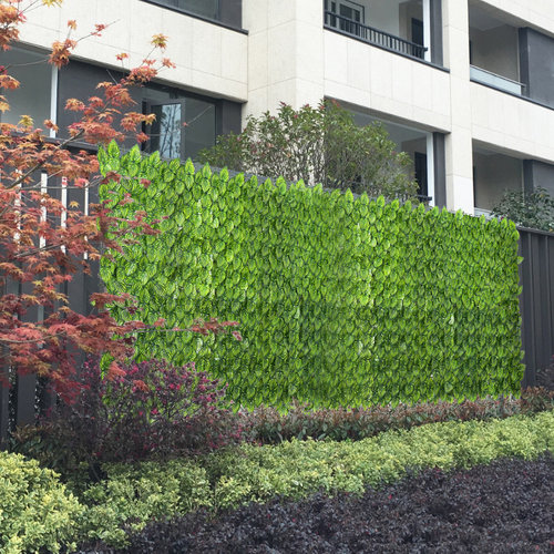 围墙护栏柱子遮挡植物墙草坪造景