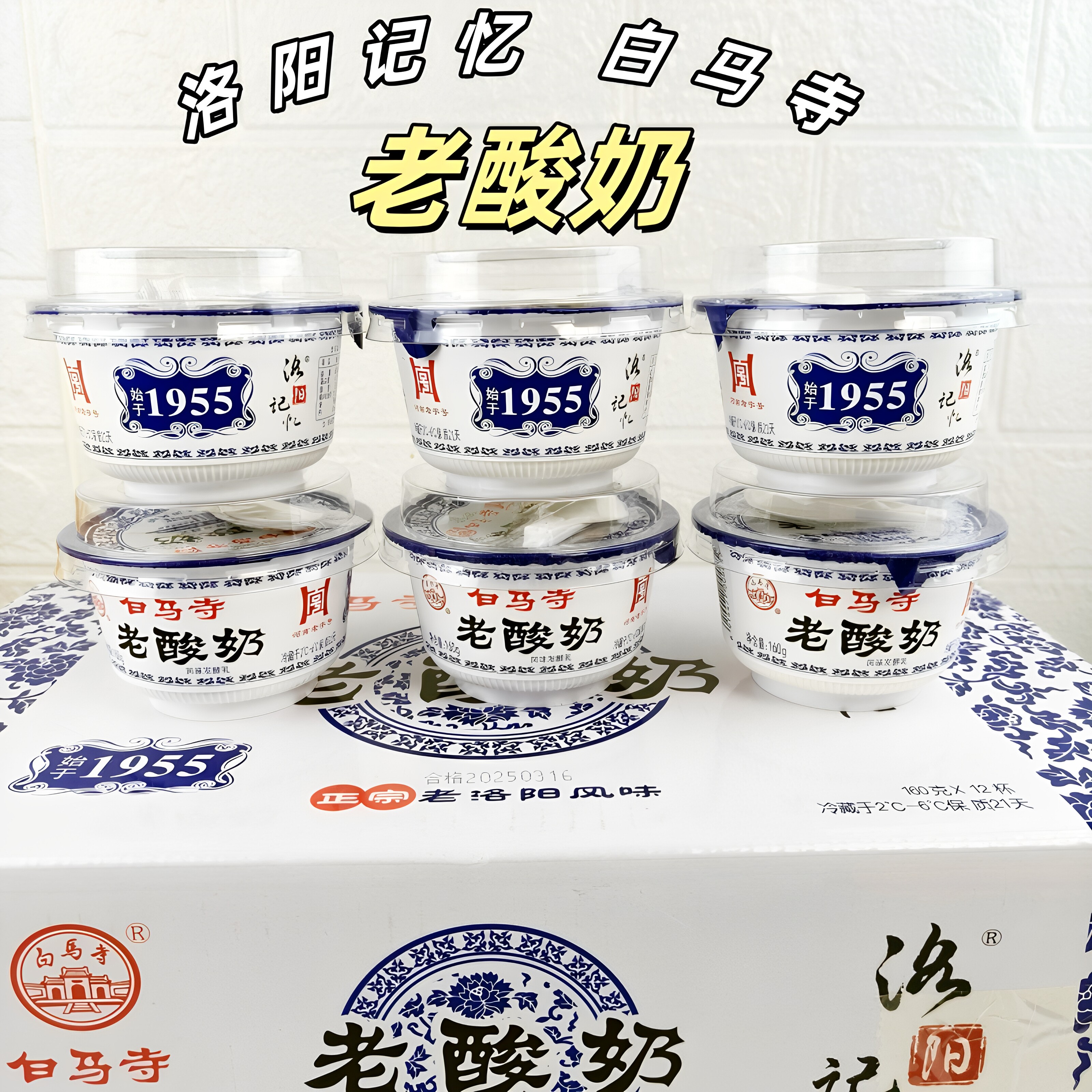 河南洛阳白马寺老酸奶全脂风味酸牛奶浓稠固体益生菌发酵乳160g碗