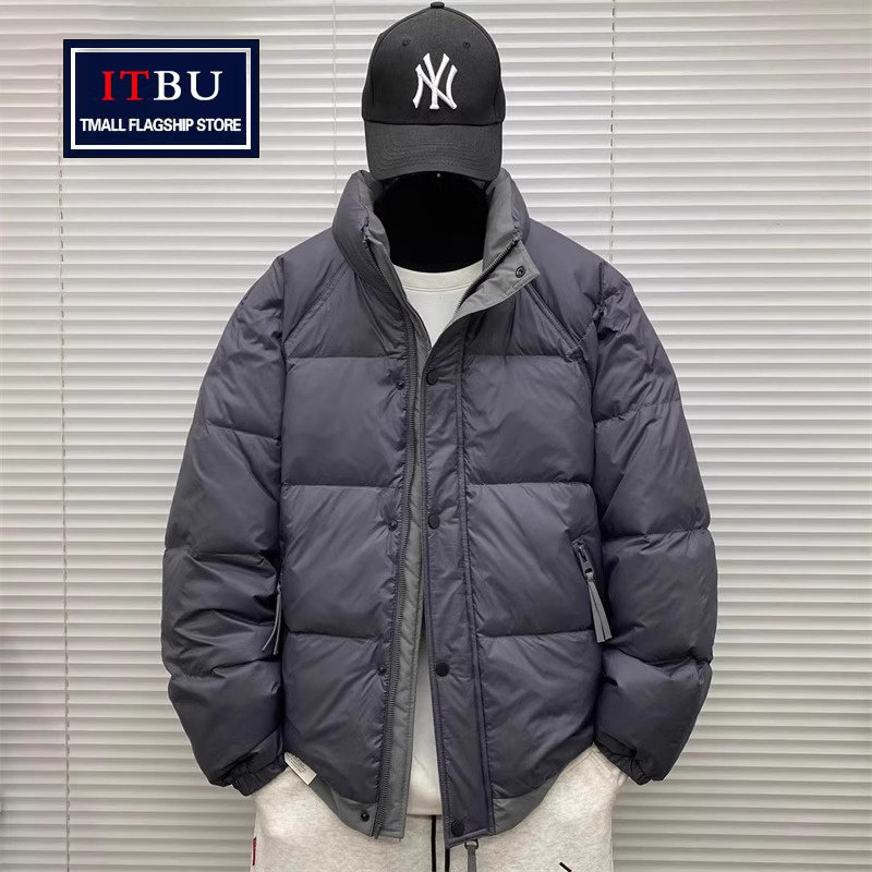 高端立领羽绒外套男士冬季2025新款潮牌休闲 加厚保暖面 面包服男