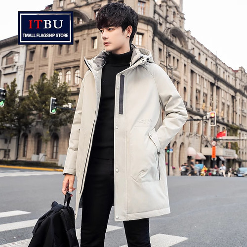 高端中长款男士羽绒服2025新款春秋冬季连帽风衣外套夹克大衣男款