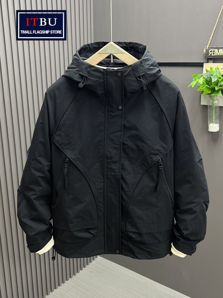 高端冲锋衣外套男士春秋冬季2025新款棉服高级感休闲工装夹克男款