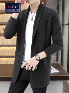 高级感针织开衫西装外套男士2025年新款春秋冬季韩版休闲毛衣男款