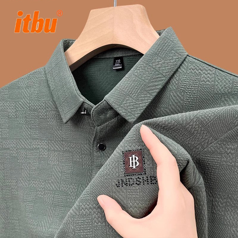 高端长袖T恤男士polo衫2025春秋冬季新款加绒卫衣休闲打底衫男款