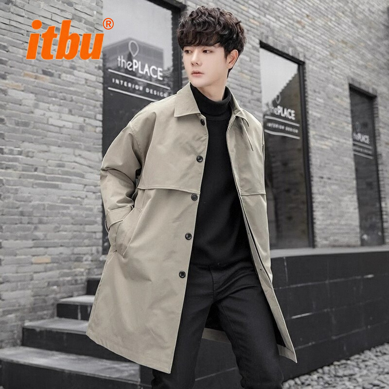 高端中长款风衣外套男士2025新款春秋冬季宽松英伦风夹克棉服男款