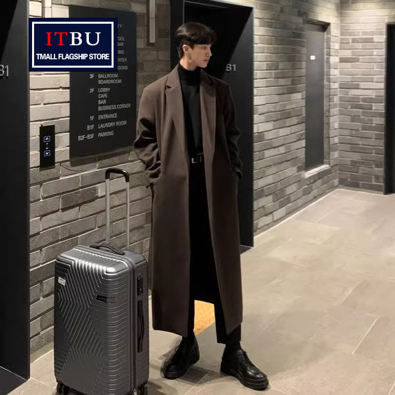 高端长款风衣外套男士秋冬季英伦雅痞男装韩版高级感毛呢大衣男款,男装,毛呢大衣,淘宝优惠券,粉丝福利购,淘宝优惠卷