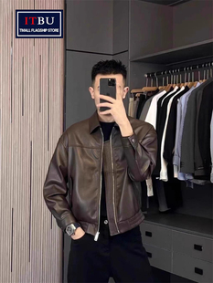加绒休闲宽松软PU皮衣男款 2025新款 春秋冬季 高级感皮夹克外套男士