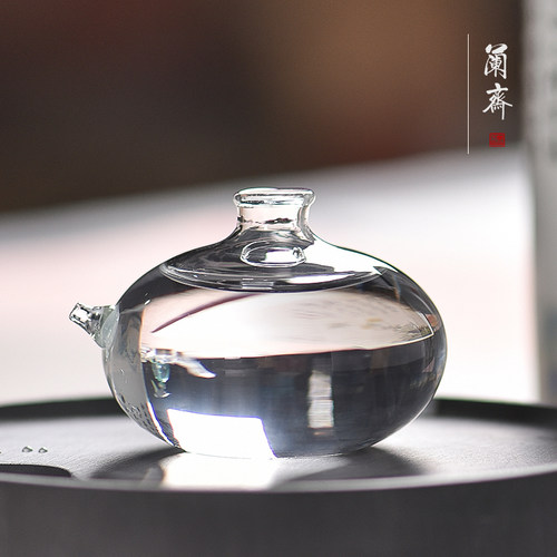 兰斋 明镜水滴玻璃制透明砚滴砚台磨墨用水滴文房毛笔用水盂笔洗可爱创意储水文房四宝专用创意摆件初学写字