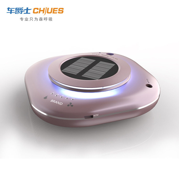 跨境新品太阳能车载空气净化器厂家香薰负离子空气净化加湿器