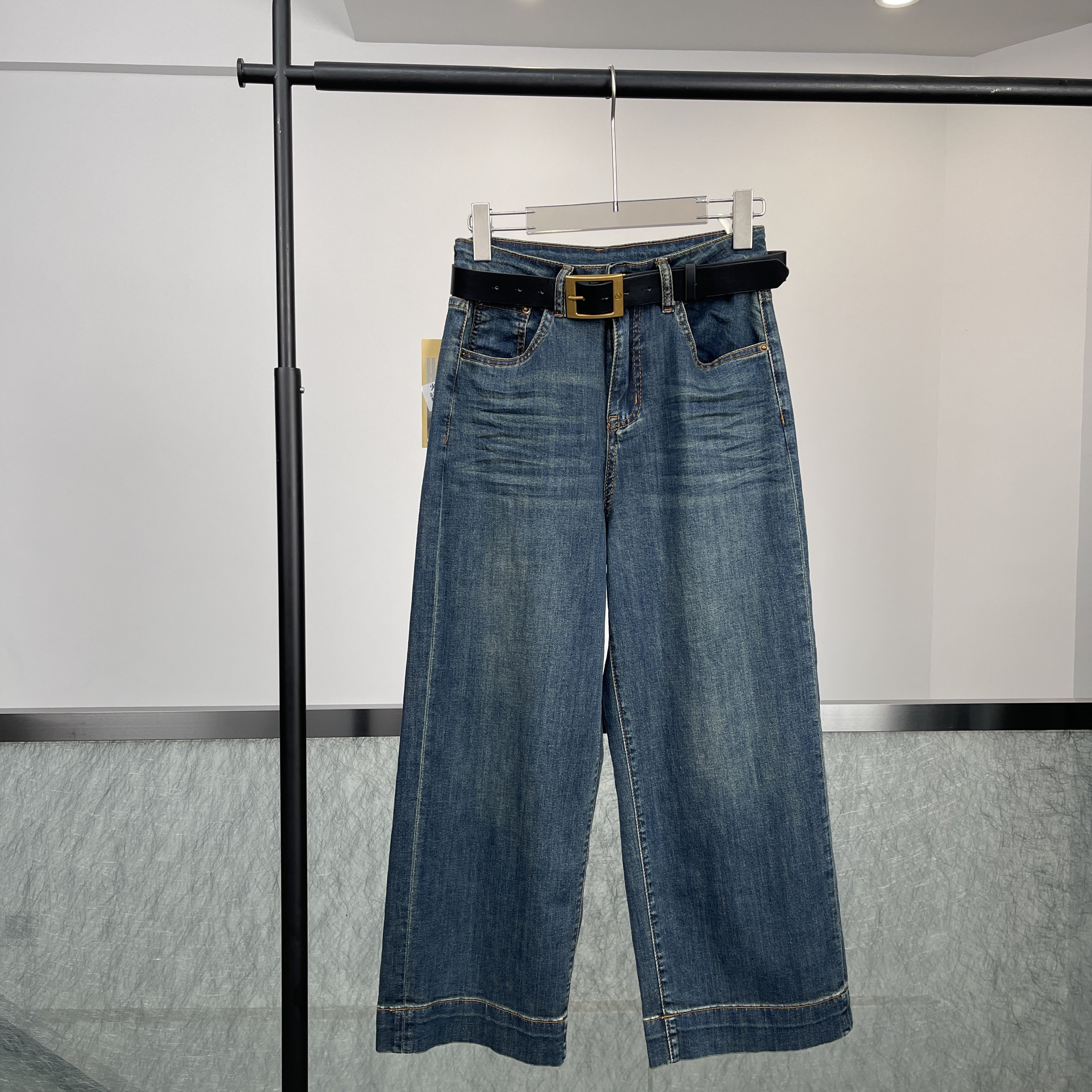欧洲站牛仔裤女25年夏季新款九分软料牛仔宽松显瘦休闲直筒28920