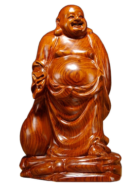 木质花梨祝福客厅工艺品佛像笑佛