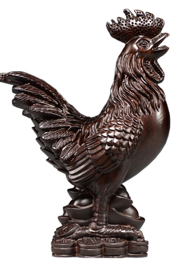 黑檀木家居客厅乔迁送礼生肖鸡