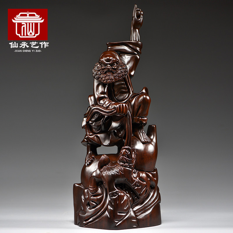 黑檀木雕达摩祖师佛摆件