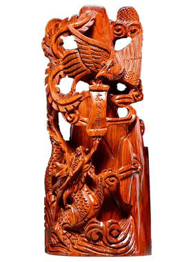 木雕龙凤呈祥结婚乔迁送礼工艺品