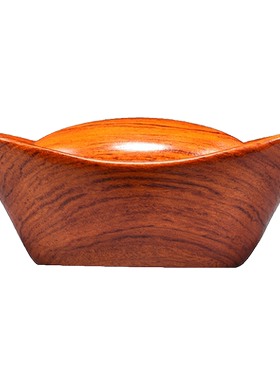 花梨实木雕刻金元宝摆件