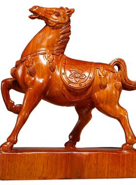 实木雕刻十二生肖家居客厅工艺品