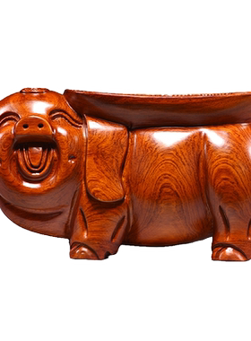 花梨木雕猪凳子摆件实木