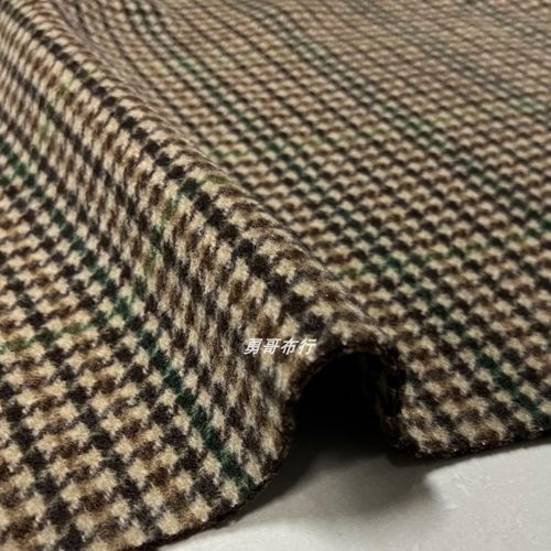 双面羊绒千鸟格服装布料