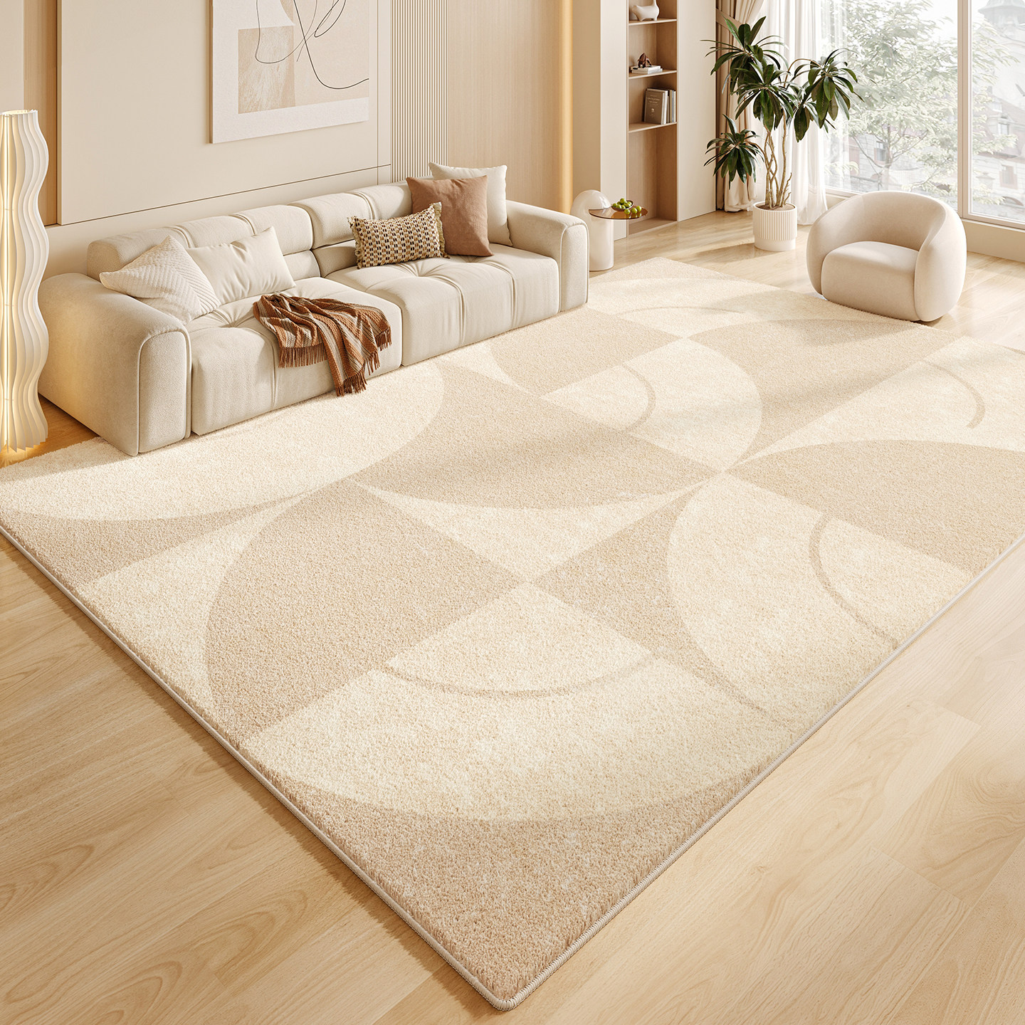 奶油风客厅地毯高级轻奢免打理茶几毯家用暖色系卧室地垫可擦洗,居家布艺,地毯,淘宝优惠券,粉丝福利购,淘宝优惠卷