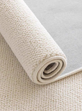 素色仿羊毛地毯客厅白色高级感免打理茶几毯日式家用纯色床边地垫