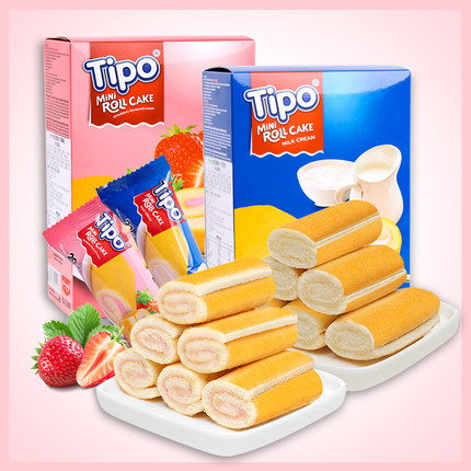越南进口Tipo友谊迷你蛋糕卷180g*6盒面包卷早餐代餐点心休闲零食