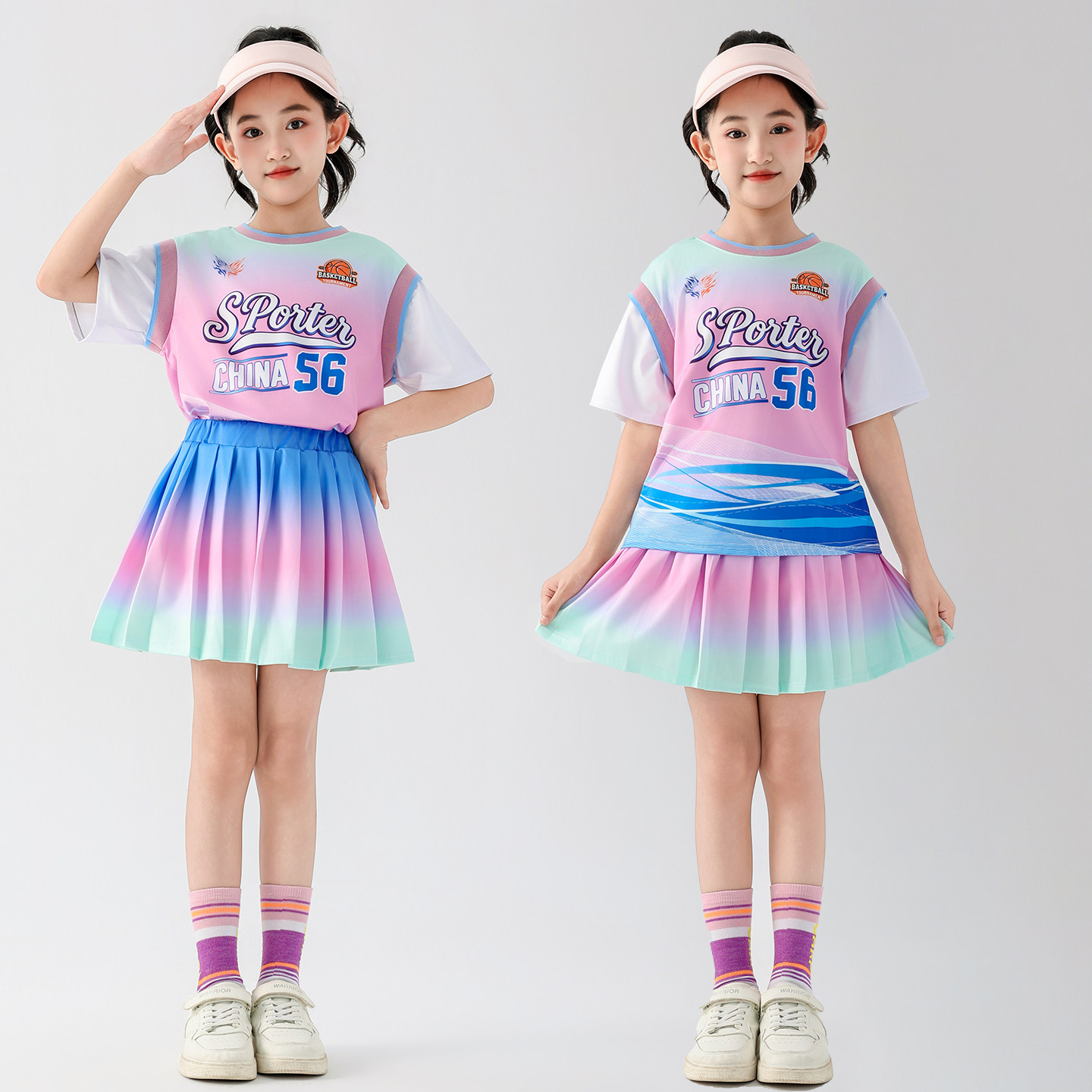 六一新款儿童演出服小学生运动会服装啦啦队服篮球服幼儿园表演服