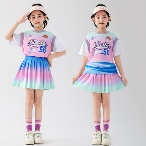 六一新款儿童演出服小学生运动会服装啦啦队服篮球服幼儿园表演服