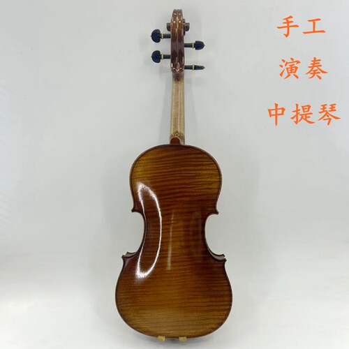 欧料手工独板虎纹中提琴