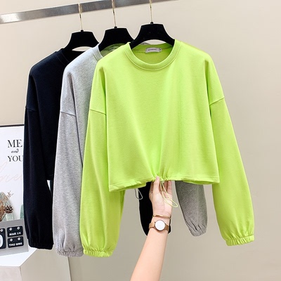 秋冬新款宽松小众蝙蝠袖圆领卫衣