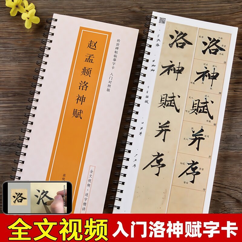 赵孟頫行书洛神赋米字格全文原帖修复对照放大版历代碑帖近距离临摹字卡全文视频教程字字解析初学入门赵体赵孟俯行书毛笔书法字帖