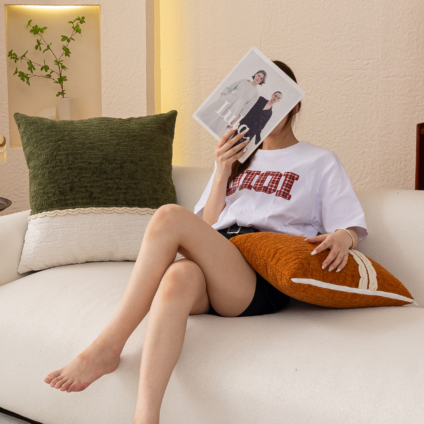 雪尼尔抱枕四季通用客厅家用